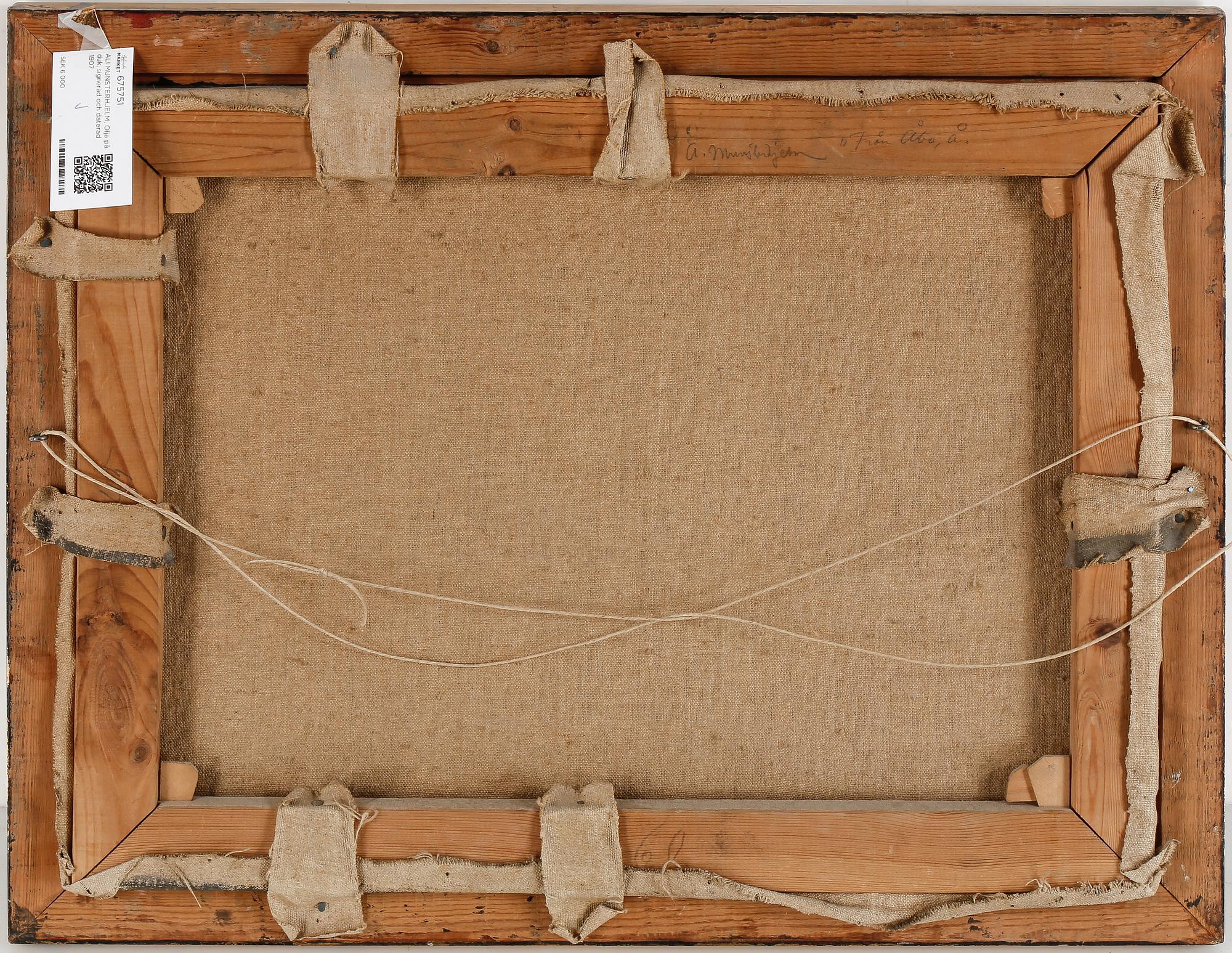 ALI MUNSTERHJELM, olja på duk, signerad och daterad 1907.