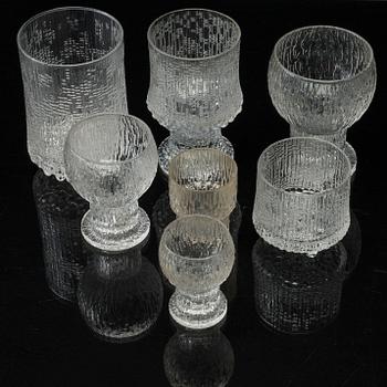 A TAPIO WIRKKALA "ULTIMA THULE" GLASS SERVICE, 50 pieces, Iittala.