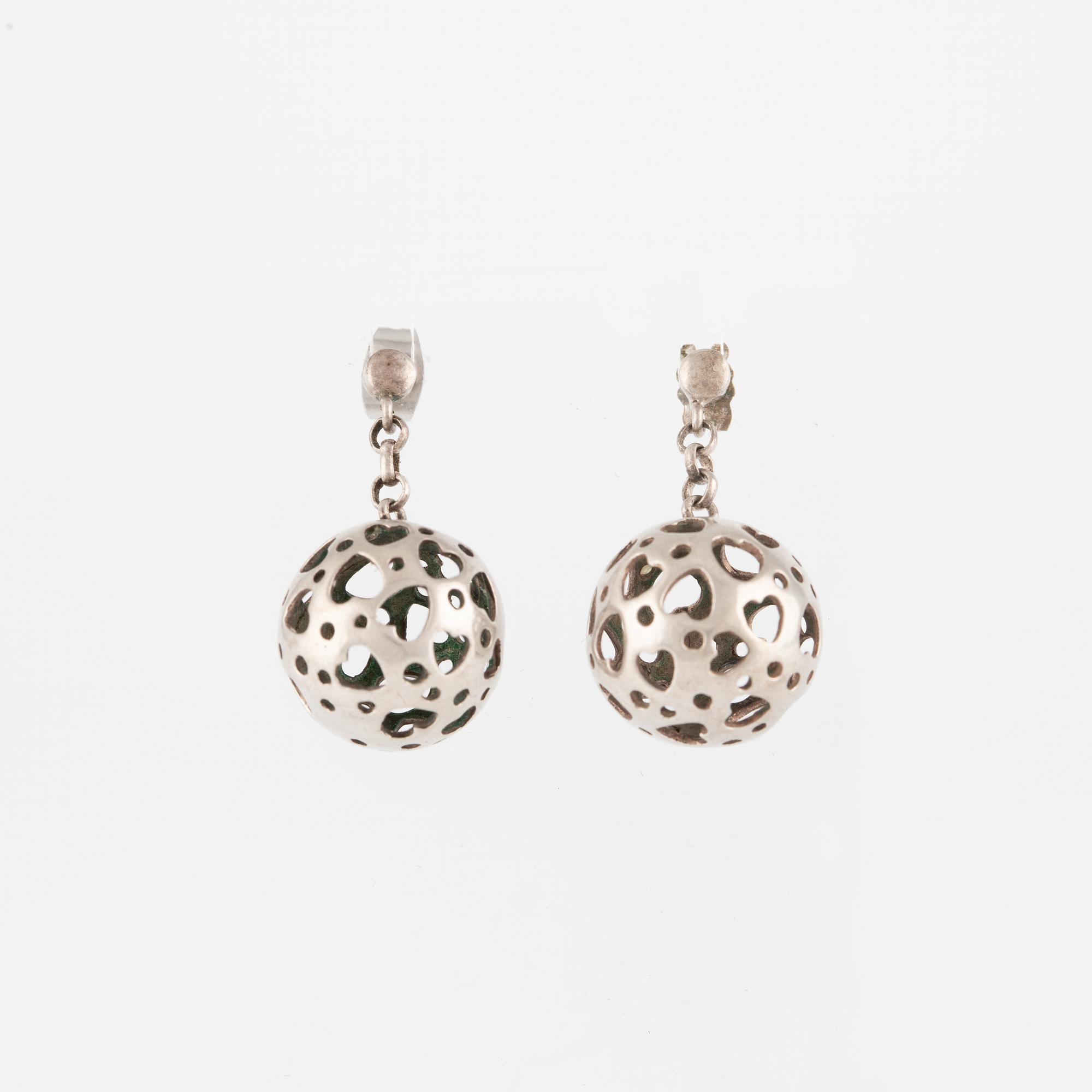 Liisa Vitali and probably Victor Jansson, earrings and ring, silver.