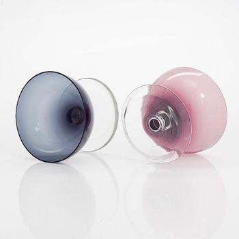 Saara Hopea, eight 1950's / 1960's glass dessert bowls, Nuutajärvi, Finland.