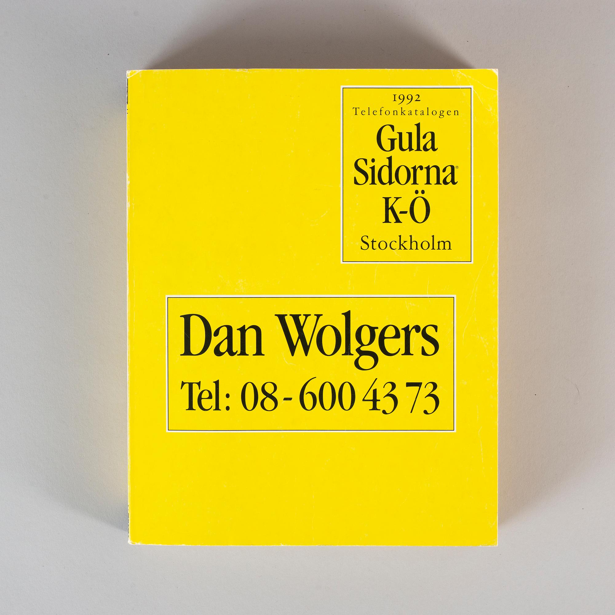 DAN WOLGERS, telefonkatalog, 1992.