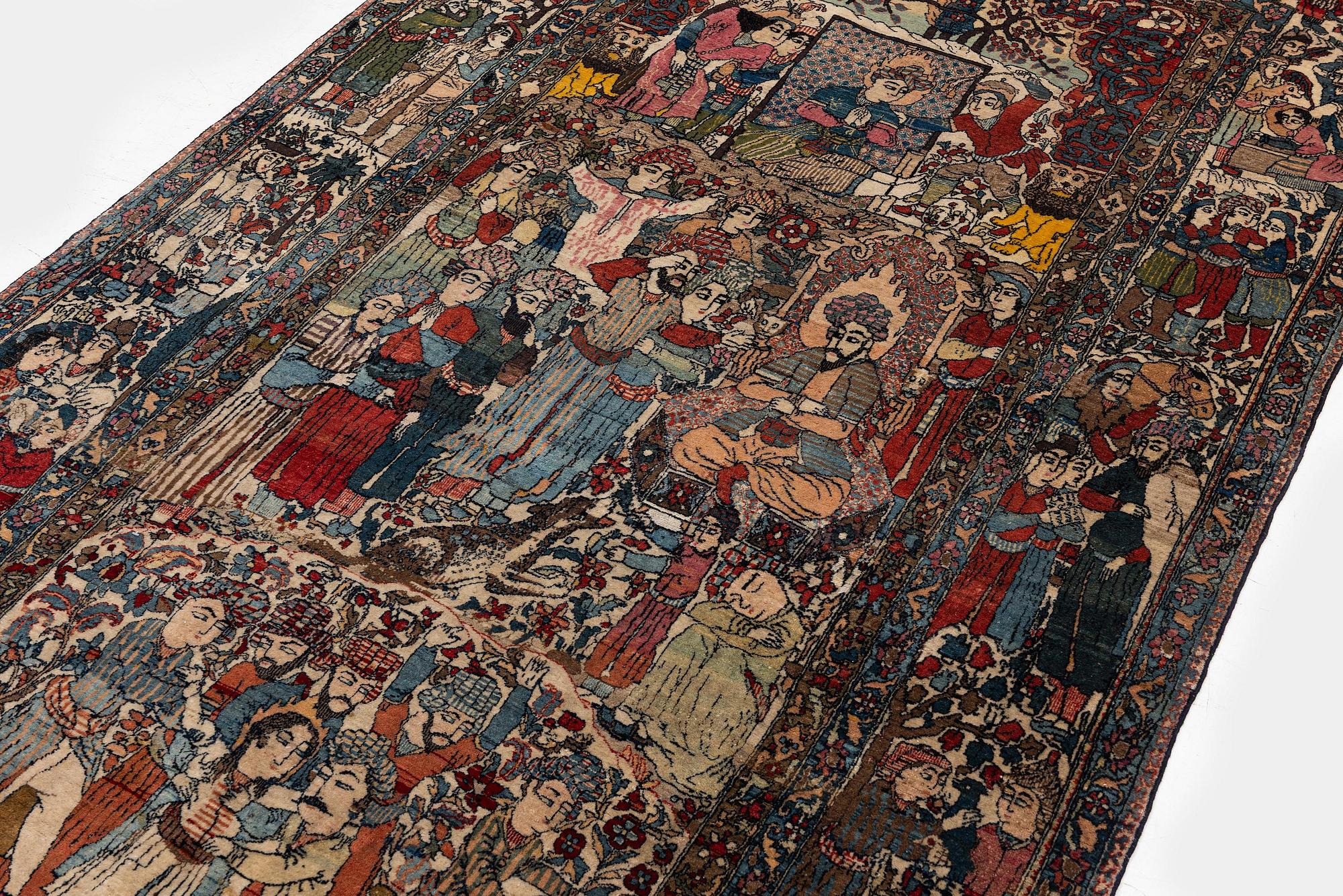 An antique Isfahan carpet, Central Persia, c. 260 x 138 cm.