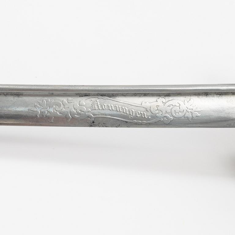 A Swedish infantry officer's sabre 1859 pattern with scabbard.