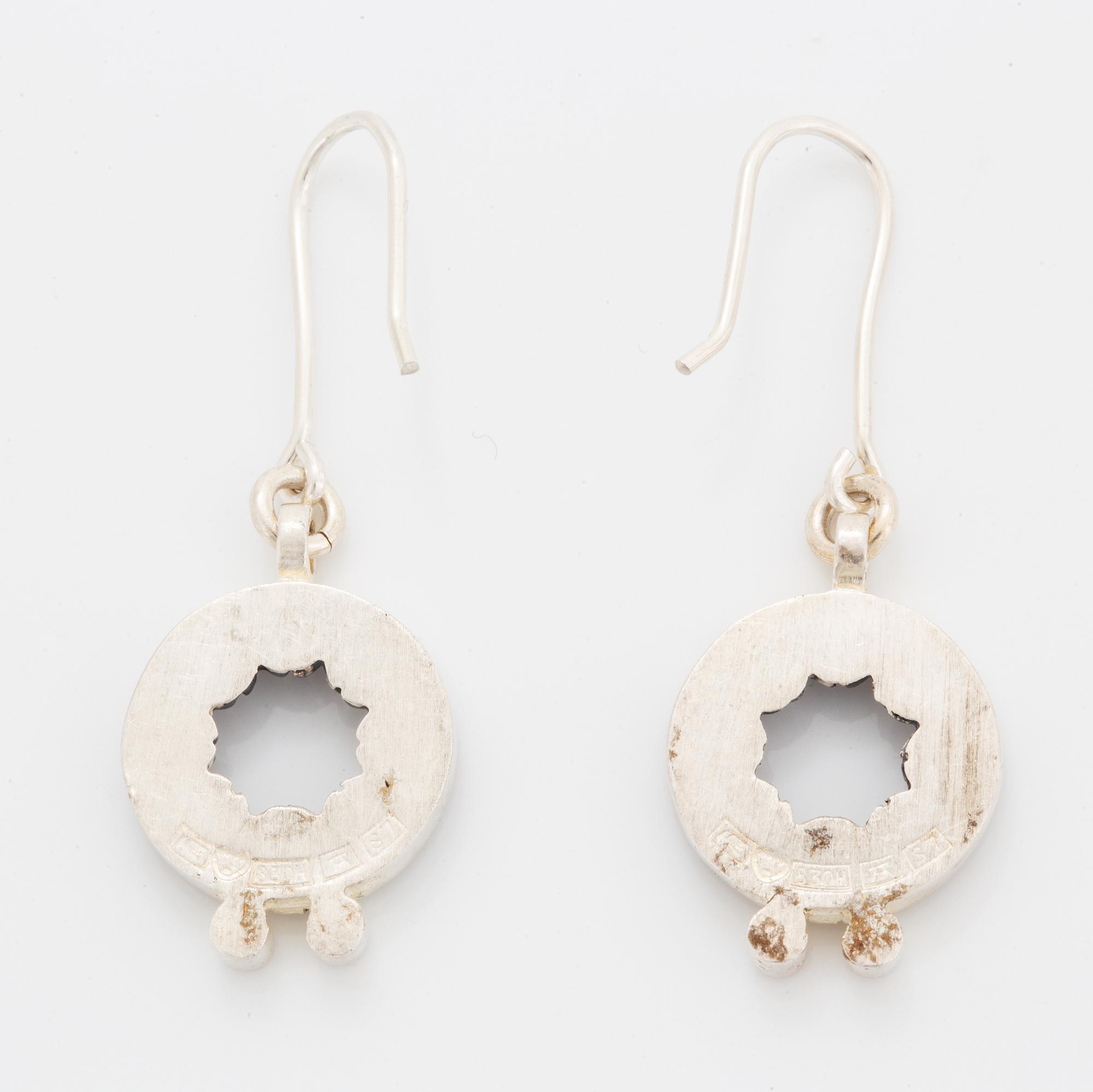A pair of Jorma Laine earrings in silver.