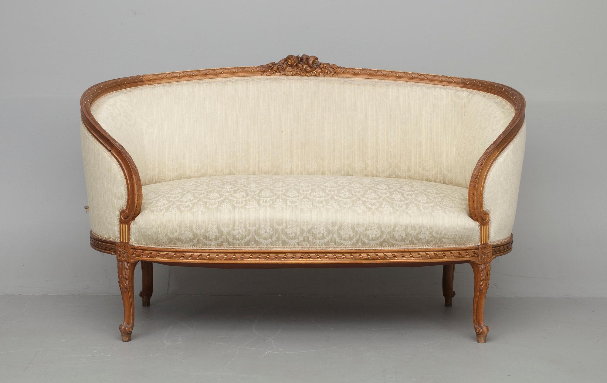 MÖBLEMANG, 8 delar, Louis XVI-stil, Frankrike 1900-talets början.