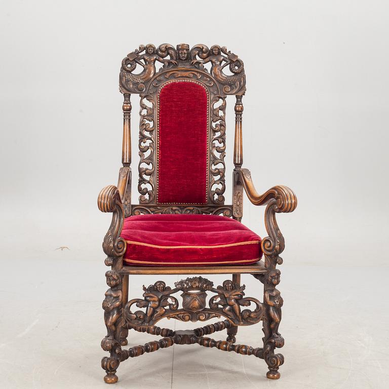 KARMSTOL. Barockstil, 1900-tal.