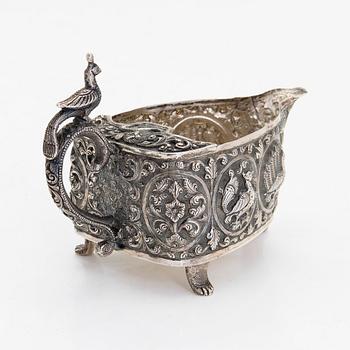 Cream jug, silver, likely India, first half of the 20th century.