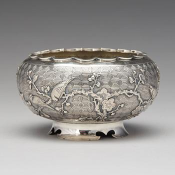 Skål, silver. Wang Hing & Co, tidigt 1900-tal.