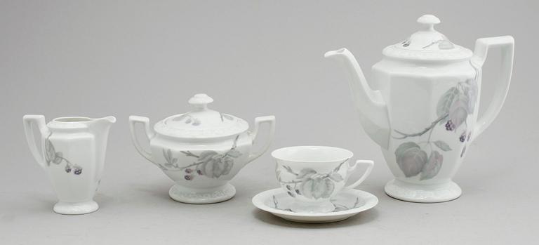 KAFFESERVIS, 15 delar, porslin, "Maria" björnbär, Rosenthal.