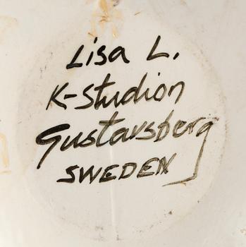 SKÅL MED LOCK, stengods, Lisa Larson K-studion Gustavsberg.