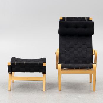 Bruno Mathsson, fåtölj med fotpall, "Pernilla", DUX.