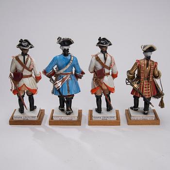 FIGURINER, 4 st, porslin, Les Collections Van Gerdinge, Frankrike, 1900-tal.