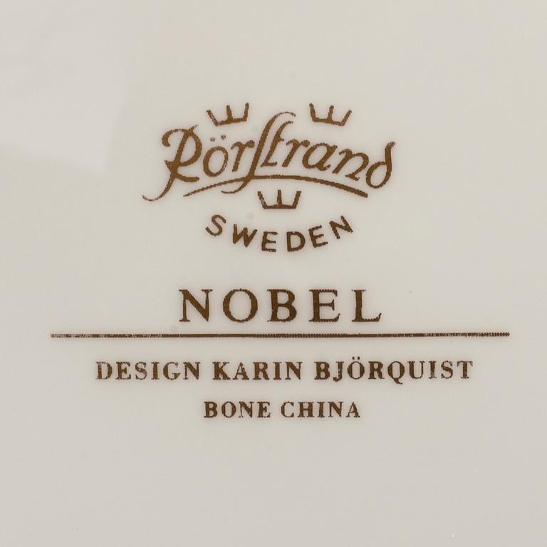 KARIN BJÖRQUIST, tallrikar, 18 stycken, "Nobelservisen", benporslin, Rörstrand, 2000-tal.