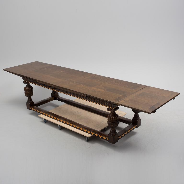 A early 20th century oak Baroque style table.