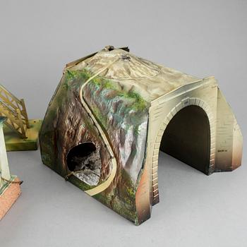 TÅGTILLBEHÖR, 9 delar, Tyskland, 1930-tal. Märklin och Kibri.