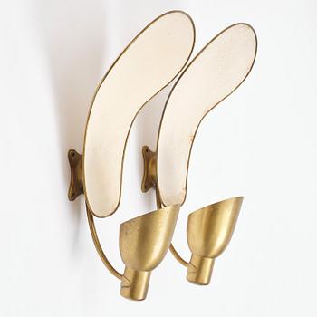 Carl-Axel Acking, a pair of wall lamps model "5029", Bröderna Malmströms Metallvarufabrik, Malmö, 1940s.
