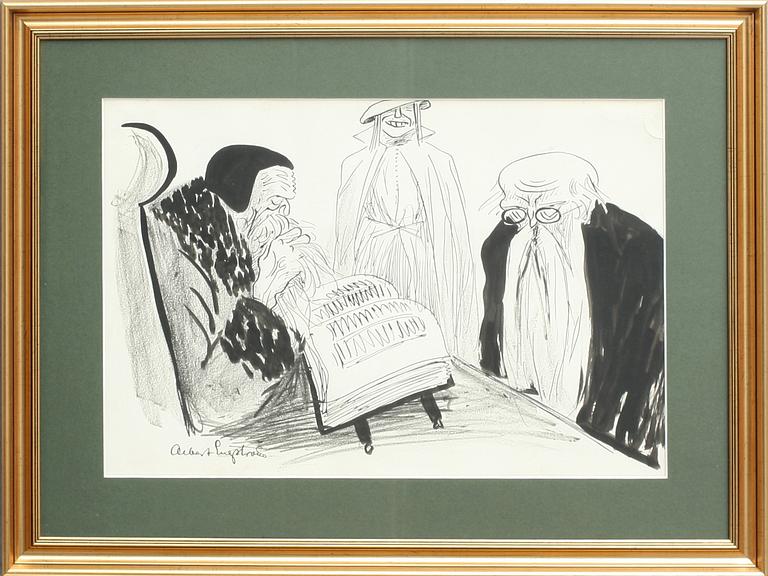 ALBERT ENGSTRÖM, tusch, 2 st, sign.