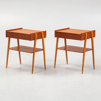 Sängbord, ett par, AB Carlström & Co Möbelfabrik, Bjärnum, 1950/60-tal.