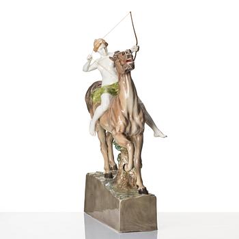 Adolphe-Jean Lavergne, a ceramic sulpture of a hunting Diana, Goldscheider, Wien, ca 1922-41.