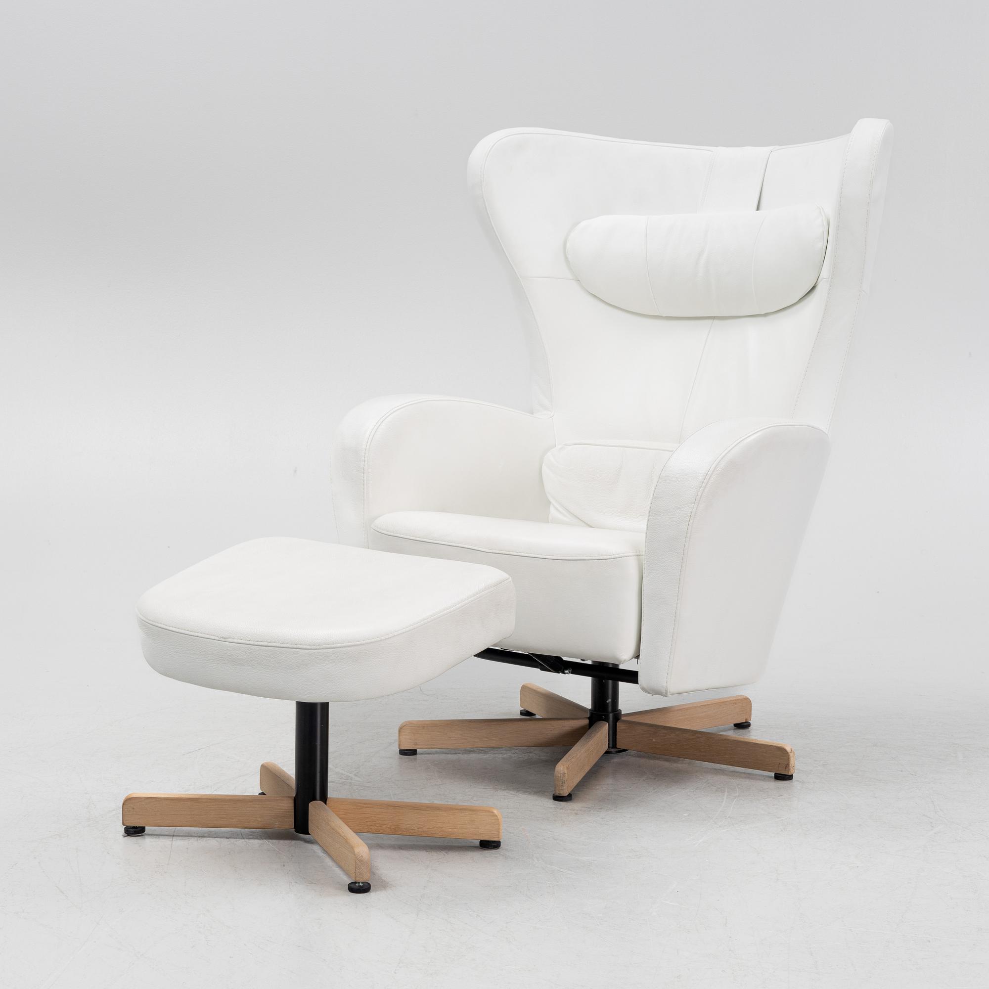 Helge Taraldsen, an 'Amanda' leather easy chair and ottoman, Brunstad, Norway, 2014.