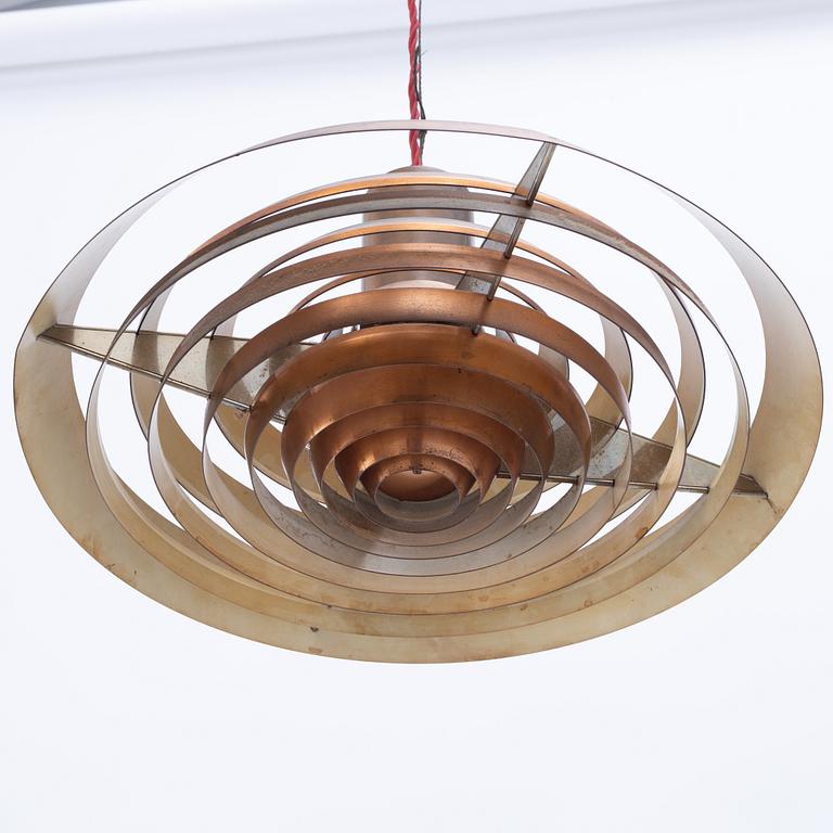 Poul Henningsen, a copper ceiling lamp "PH Tallerken", Louis Poulsen Denmark, second half of the 20th century.