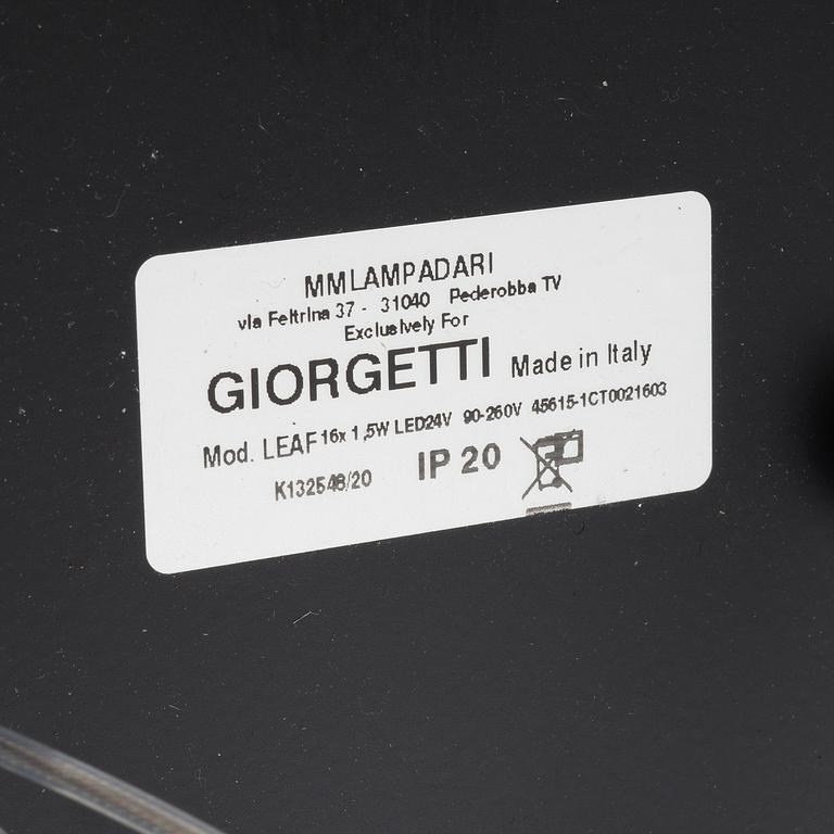 Giorgetti R&D, a 'Leaf' ceiling lamp, 2010s.