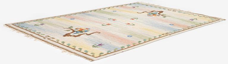 Carl Dangel, rug, "The Parrot" flat weave, c. 295 x 200 cm, signed CD.