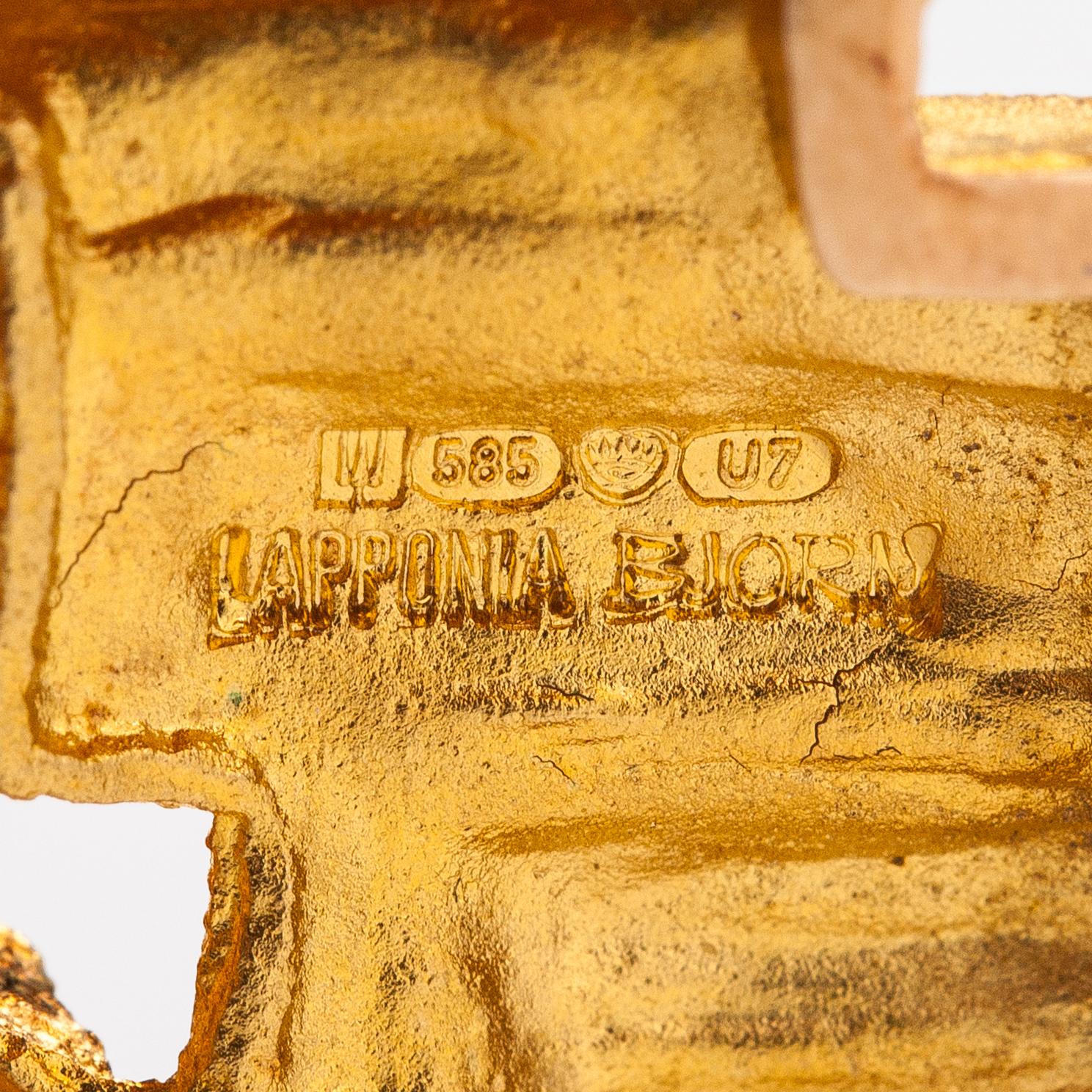 A 14K gold brooch "Drift wood". Lapponia 1973.