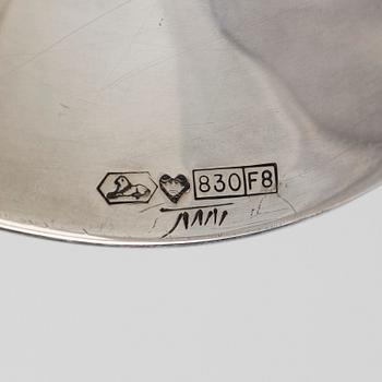 Tapio Wirkkala, A pair of 'Trumpet' silver candlesticks, Kultakeskus, Hämeenlinna.