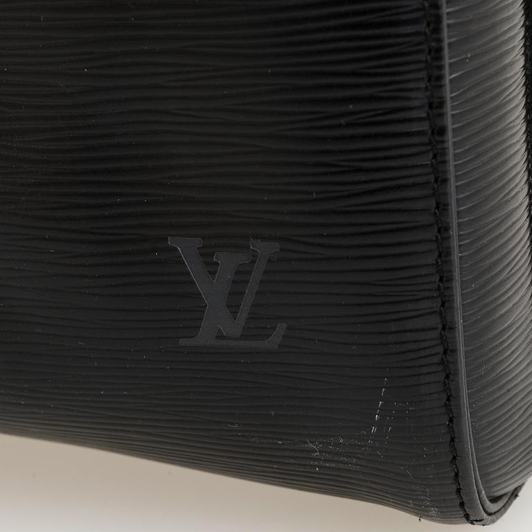 LOUIS VUITTON, Black Epi Leather Keepall 55 Bag.