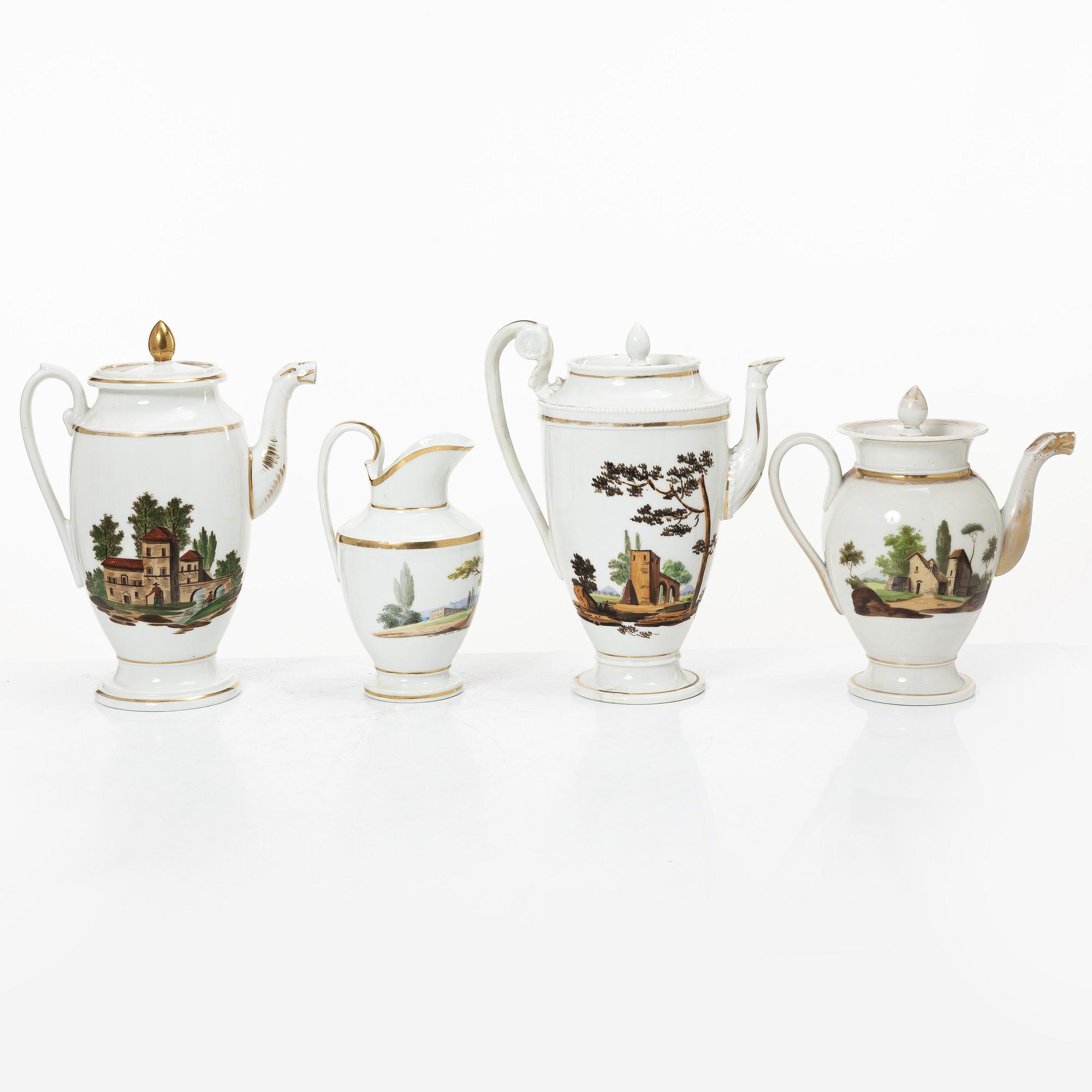 Service, 23 pieces, porcelain, Empire, first half of the 19th century.