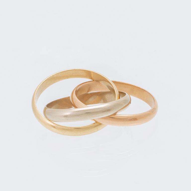 Cartier "Trinity" ring i 18K trefärgat guld.