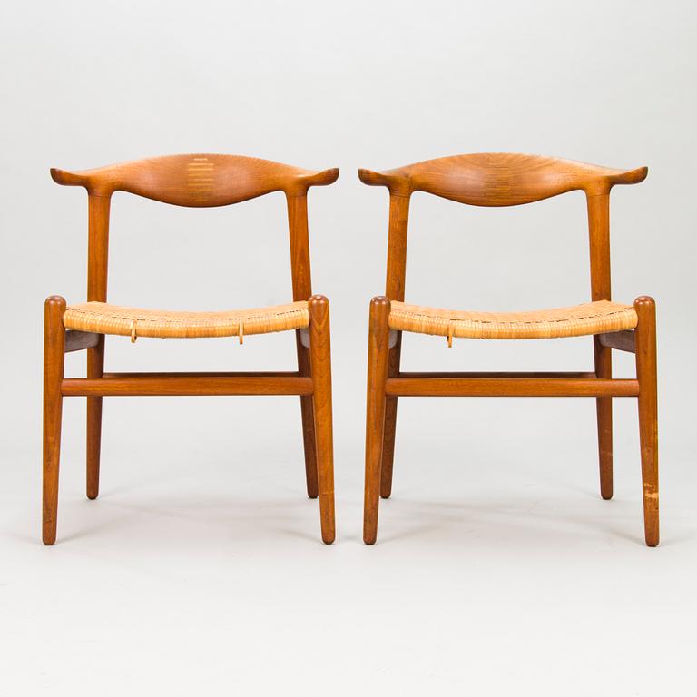 HANS J WEGNER, TUOLEJA, 5 kpl, "Cowhorn Chair", malli JH-505, Johannes Hansen, Tanska 1950-60. Malli muotoiltu 1952.