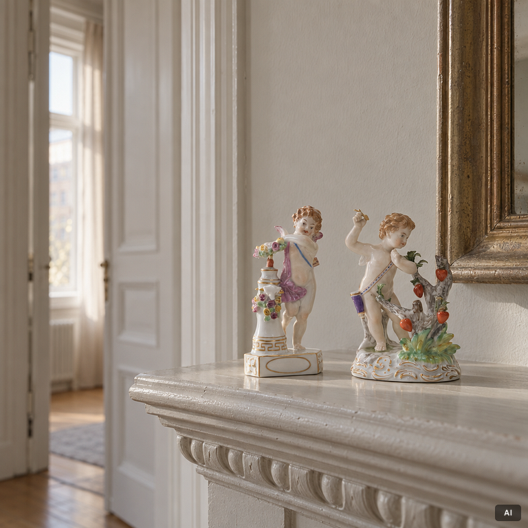 Two German porcelain figures, one Dresden, 1900s.