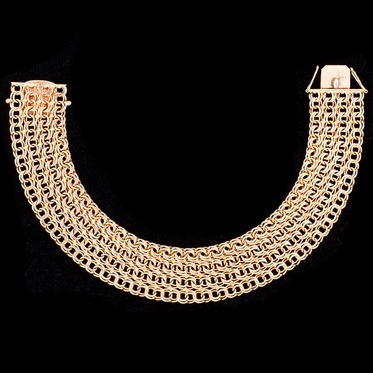 ARMBAND, 18K guld, finska stämplar JKM, 1982. Vikt ca 30 g.