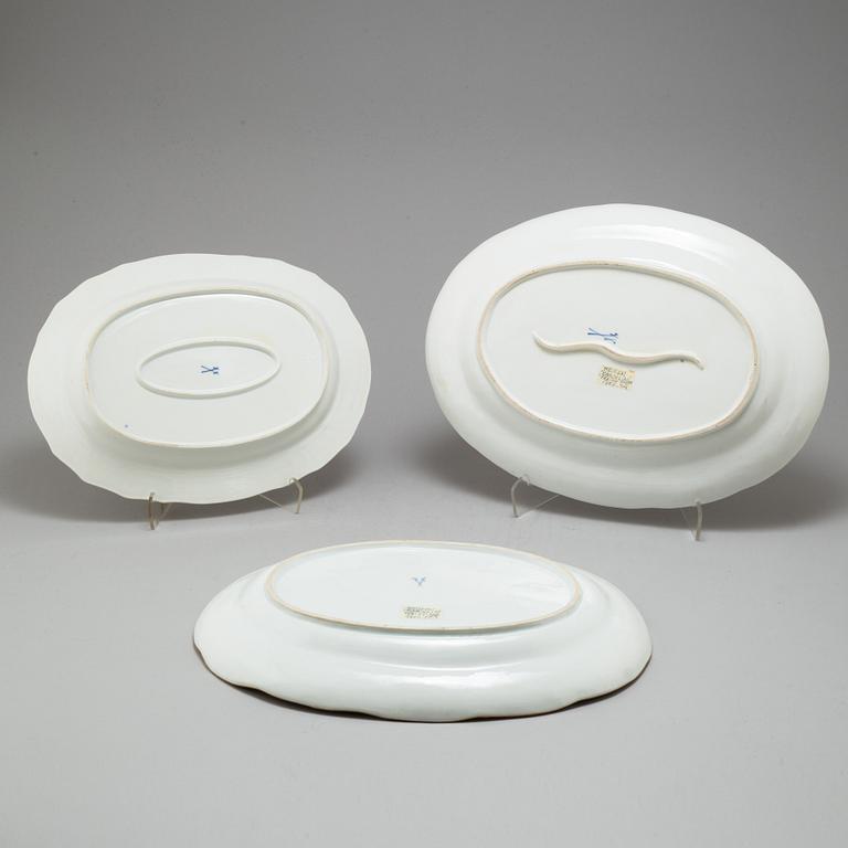 Three Meissen dishes, 19/20th Century.