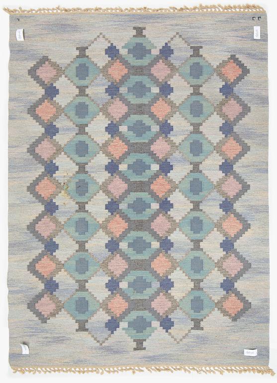 Judith Johansson, matta, "Myosotis" ("Förgätmigej"), rölakan, ca 281 x 200 cm, signerad JJ.