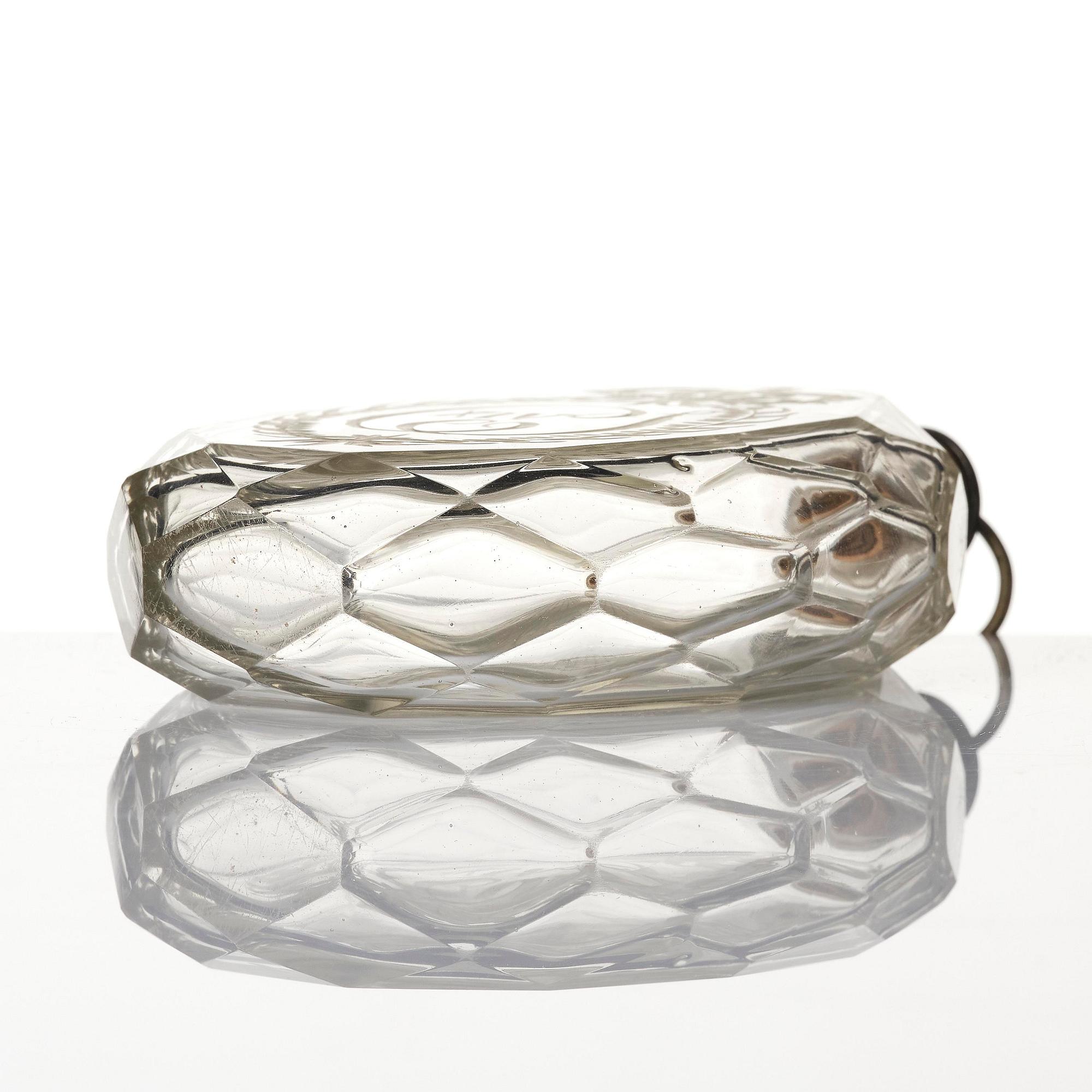 A Swedish glass hunting flask, 19th century.