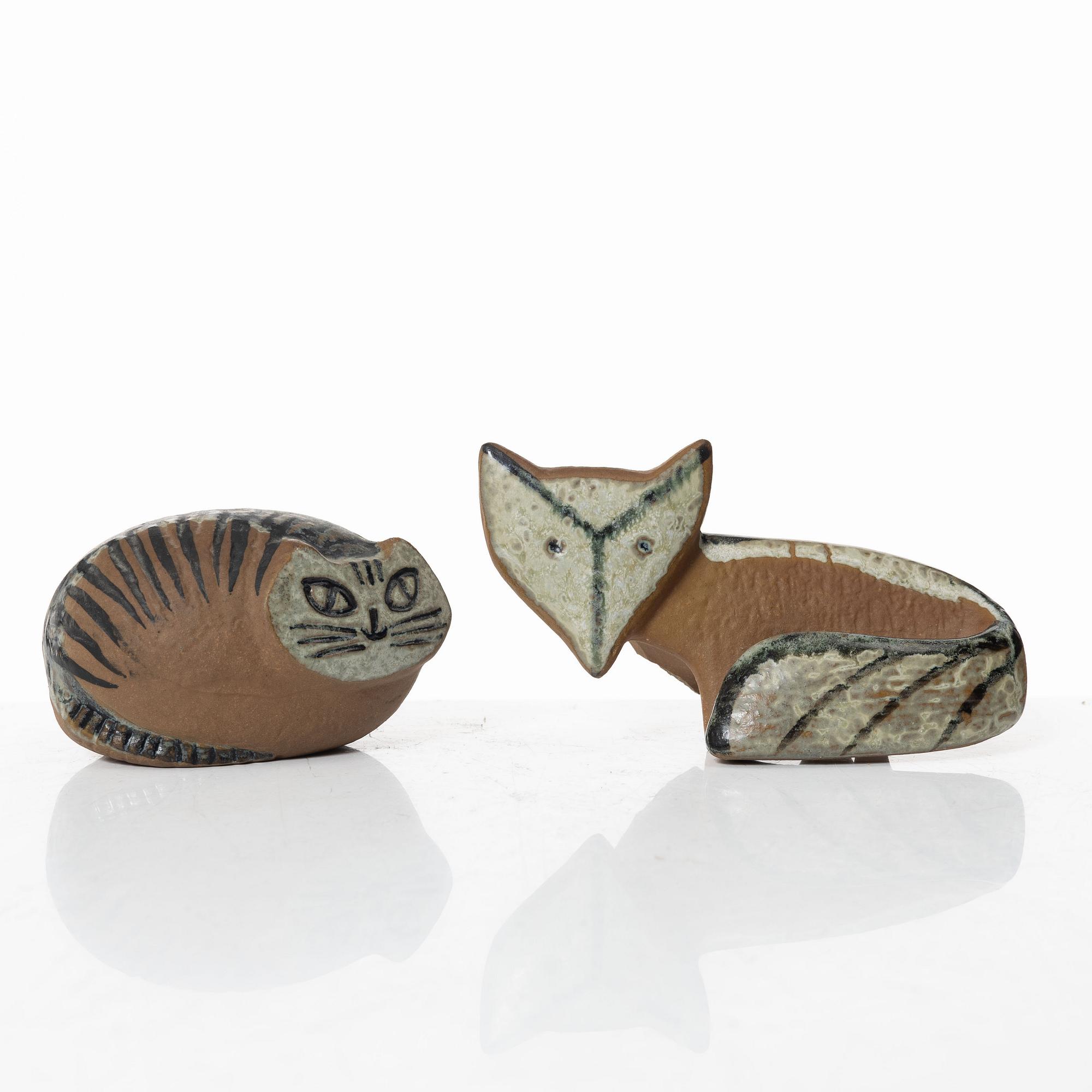 Lisa Larson, figurines, 6 pcs, stoneware, Gustavsberg.