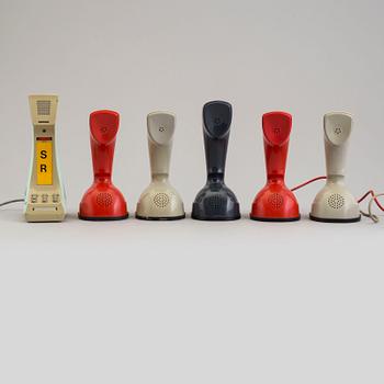 RALPH LYSELL & GUSTAV ARING, telefoner, 6 st, bland annat "Kobra/Ericofon", bland annat LM Ericsson.