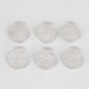 Commemorative coins, 17 pcs, sterling silver, Kingdom of Sweden, Swedish Mint, Eskilstuna.