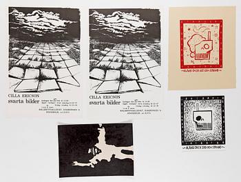 POLITISKA AFFISCHER, 7 st, varierade trycktekniker, 1968-1979.