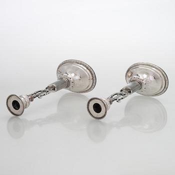 A pair of Empire silver candlesticks, maker's mark of Jacob Herman Lundström, Kuopio 1830.