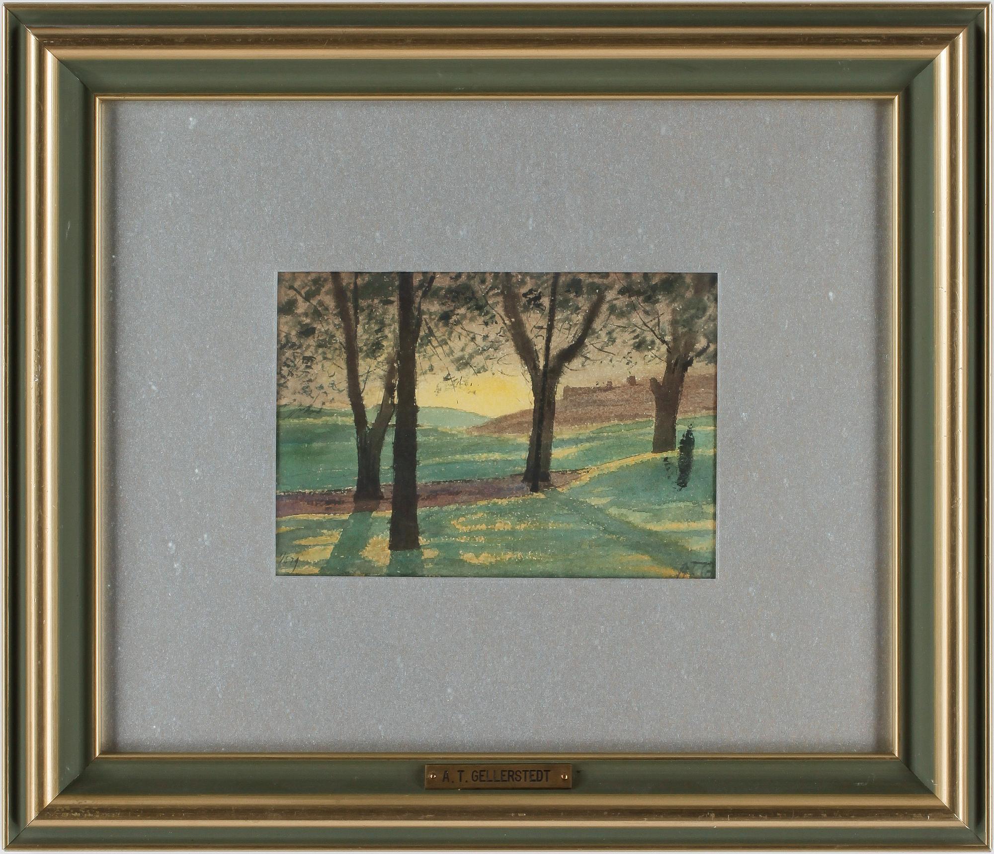 ALBERT THEODOR GELLERSTEDT, akvarell, monogramsign, 1/6 79.