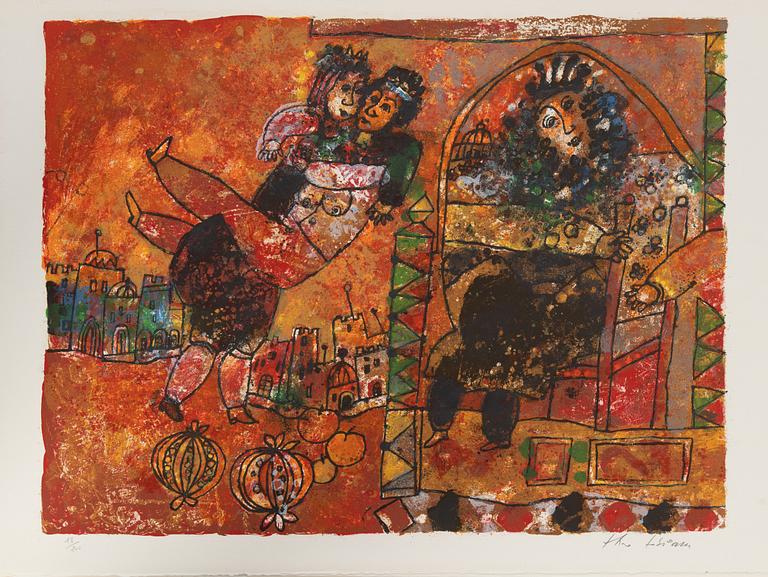 Theo Tobiasse, "The Song of Songs of King Salomon",portfolio with 12 ligographs in colous, signed 18/200.