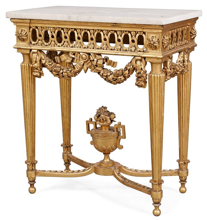 KONSOLBORD, ett par. Danmark, 1700-talets slut. Harsdorffs art.