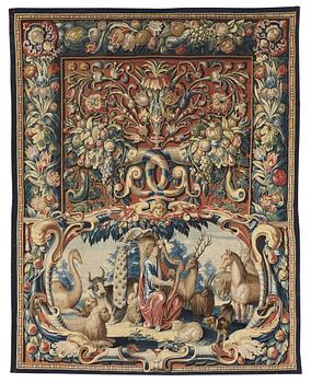 VÄVD TAPET, "Orphée jouant pour les Animaux", norra Nederländerna 1600-talets förra hälft - omkring 1600-talets mitt,