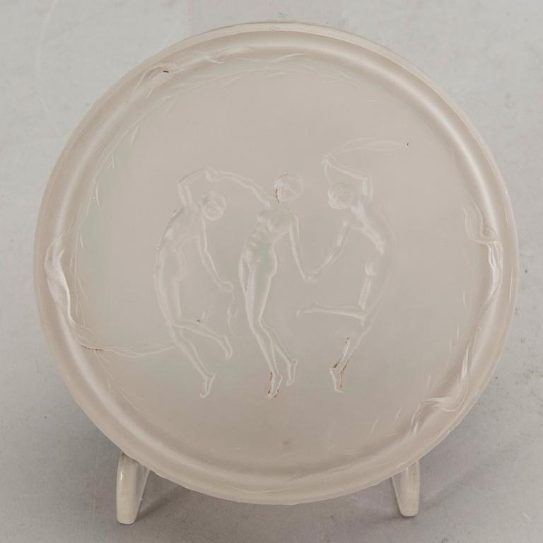Powder box possibly R Lalique 1910/20s glass.