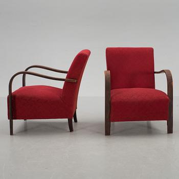 FÅTÖLJER, ett par. 1900-talets första hälft.