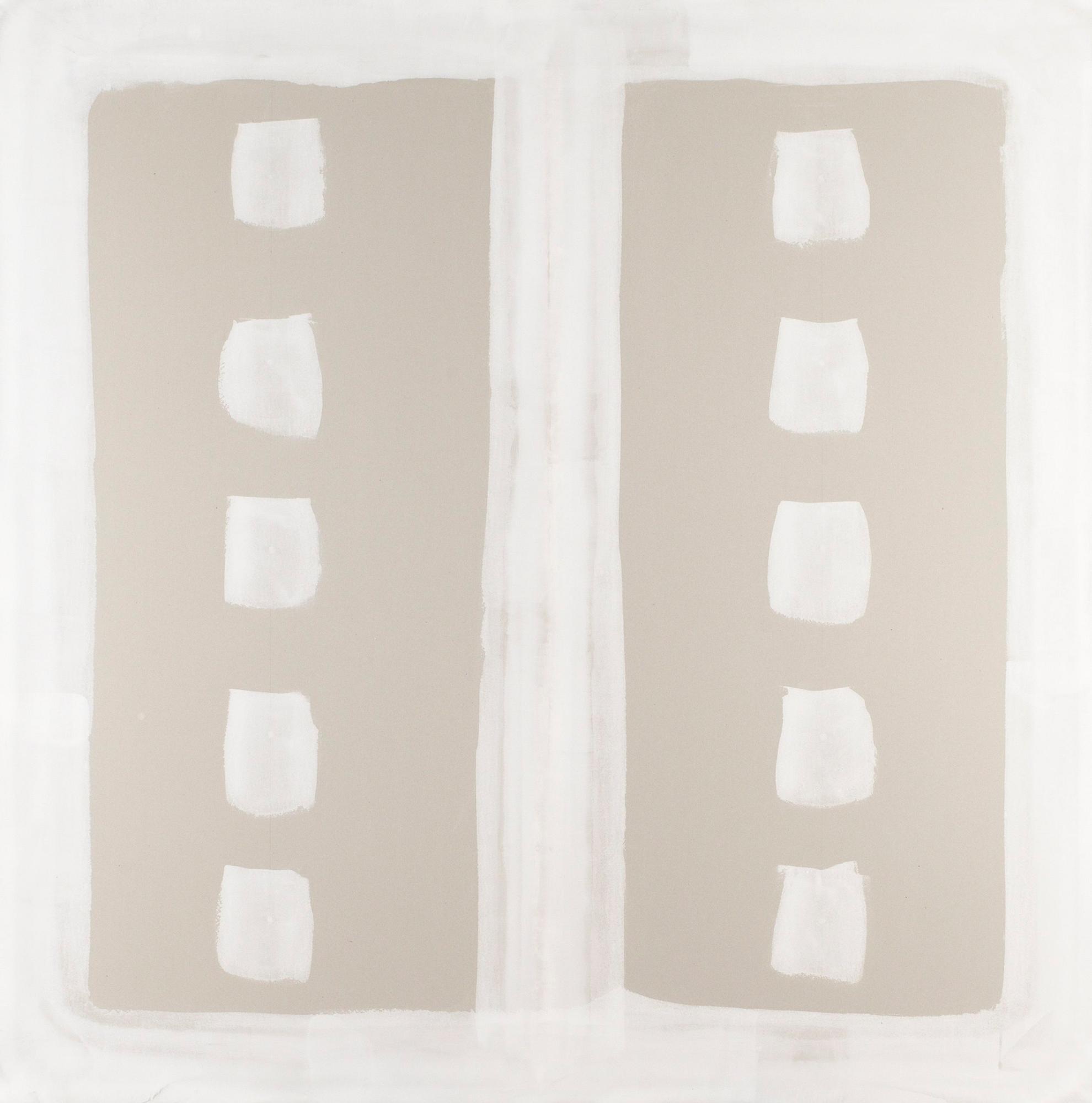 Clay Ketter, "White over grey wall painting".